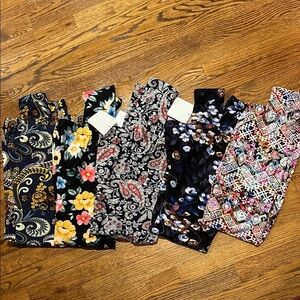 Infinity Raine Women's Patterned Leggings - Multicolor Set - OS - Bundle of 5